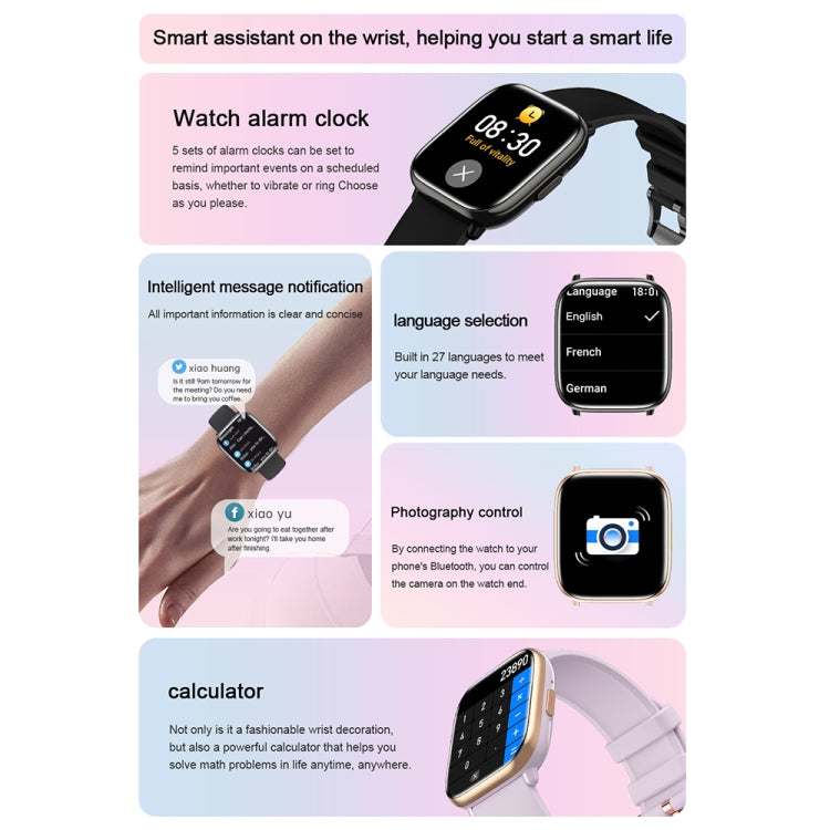 HD12 1.75 inch IP68 Waterproof Smart Watch, Support Blood Oxygen Monitoring(Black) - Smart Wristbands by PMC TechLife | Online Shopping South Africa | PMC TechLife