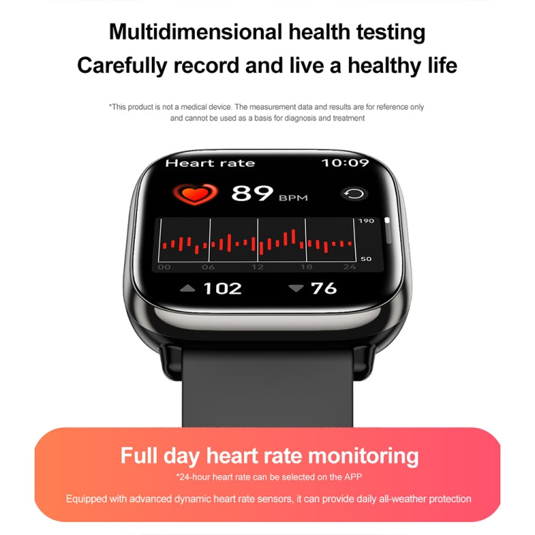 HD12 1.75 inch IP68 Waterproof Smart Watch, Support Blood Oxygen Monitoring(Black) - Smart Wristbands by PMC TechLife | Online Shopping South Africa | PMC TechLife