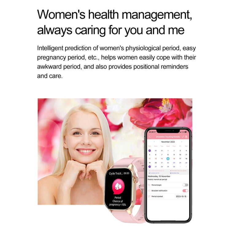 T98 2.04 inch IP68 Waterproof Bluetooth Call Smart Watch, Support Blood Oxygen Monitoring(Pink) - Smart Wristbands by PMC TechLife | Online Shopping South Africa | PMC TechLife