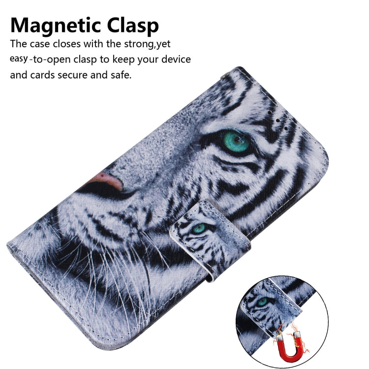For Google Pixel 9 Coloured Drawing Flip Leather Phone Case(Tiger) - Google Cases by PMC TechLife | Online Shopping South Africa | PMC TechLife | Buy Now Pay Later Mobicred