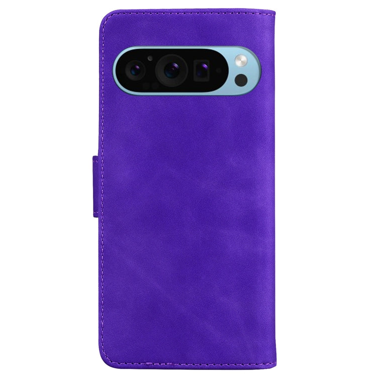 For Google Pixel 9 Pro Skin Feel Pure Color Flip Leather Phone Case(Purple) - Google Cases by PMC TechLife | Online Shopping South Africa | PMC TechLife | Buy Now Pay Later Mobicred