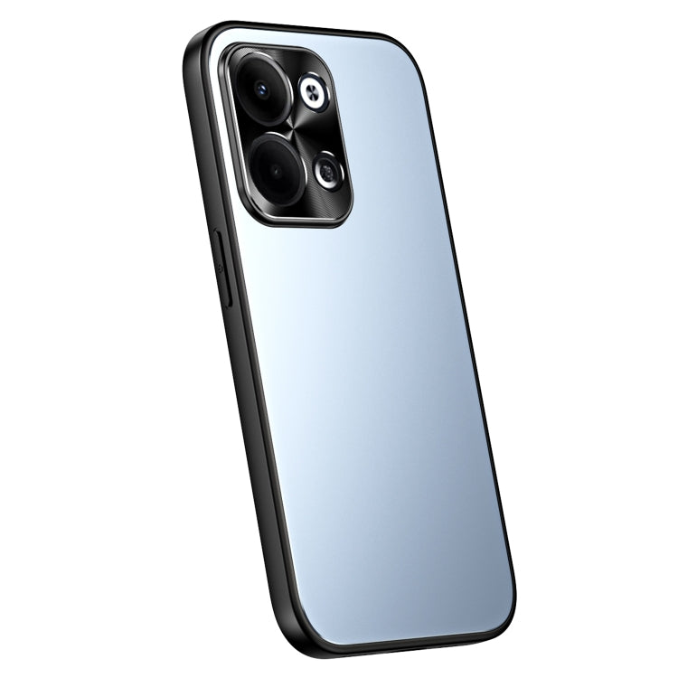 For OPPO Reno9 / Reno9 Pro R-JUST RJ-61 Electroplating Frosted TPU + PC Phone Case(Blue) - OPPO Cases by R-JUST | Online Shopping South Africa | PMC TechLife | Buy Now Pay Later Mobicred