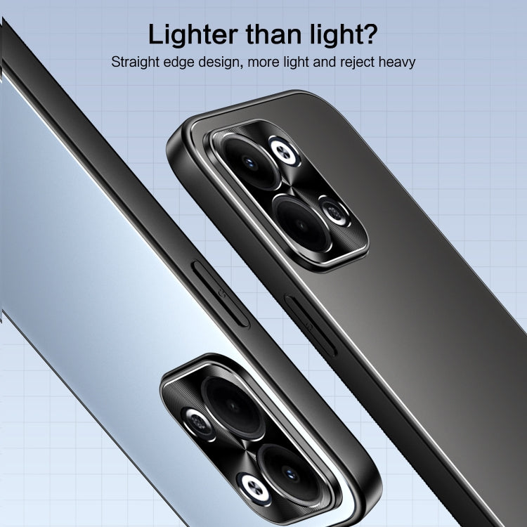 For OPPO Reno9 / Reno9 Pro R-JUST RJ-61 Electroplating Frosted TPU + PC Phone Case(Blue) - OPPO Cases by R-JUST | Online Shopping South Africa | PMC TechLife | Buy Now Pay Later Mobicred
