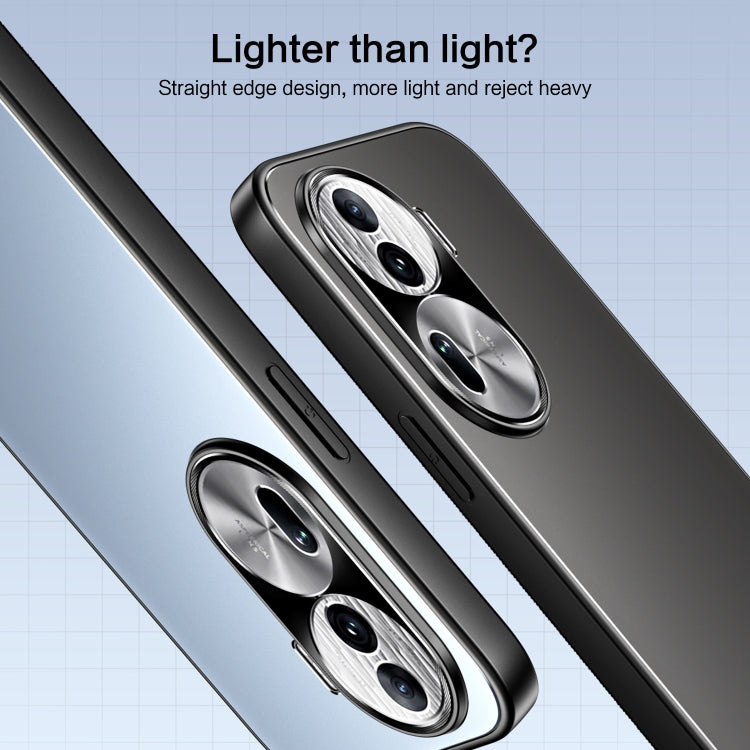 For OPPO Reno11 Global R-JUST RJ-61 Electroplating Frosted TPU + PC Phone Case with Holder(Grey) - OPPO Cases by R-JUST | Online Shopping South Africa | PMC TechLife | Buy Now Pay Later Mobicred