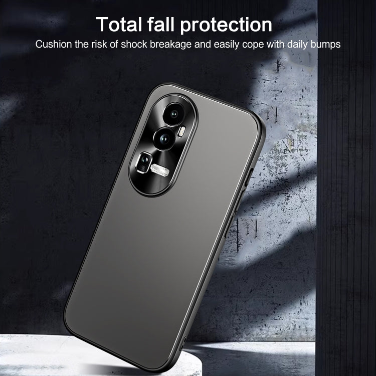 For OPPO Reno10 / Reno10 Pro Global R-JUST RJ-61 Electroplating Frosted TPU + PC Phone Case with Holder(Blue) - OPPO Cases by R-JUST | Online Shopping South Africa | PMC TechLife | Buy Now Pay Later Mobicred