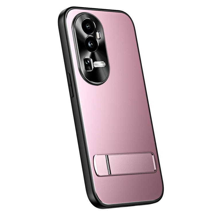 For OPPO Reno10 Pro+ Global R-JUST RJ-61 Electroplating Frosted TPU + PC Phone Case with Holder(Pink) - OPPO Cases by R-JUST | Online Shopping South Africa | PMC TechLife | Buy Now Pay Later Mobicred