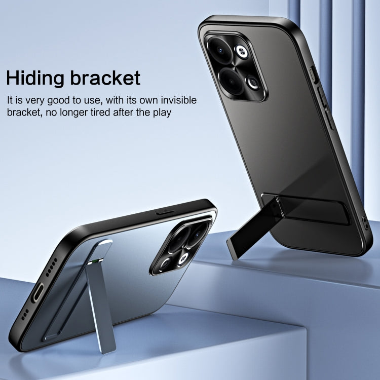 For OPPO Reno9 Pro+ R-JUST RJ-61 Electroplating Frosted TPU + PC Phone Case with Holder(Pink) - OPPO Cases by R-JUST | Online Shopping South Africa | PMC TechLife