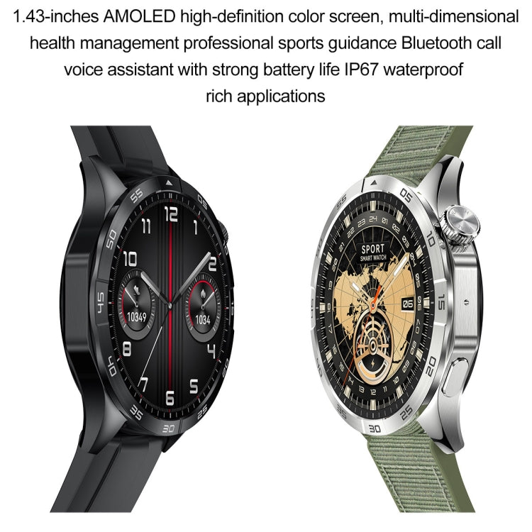 LEMFO HK4 1.43 inch AMOLED Round Screen Smart Watch Supports Bluetooth Calls(Green) - Smart Watches by LEMFO | Online Shopping South Africa | PMC TechLife | Buy Now Pay Later Mobicred