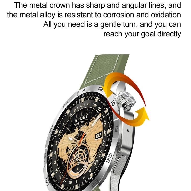 LEMFO HK4 1.43 inch AMOLED Round Screen Smart Watch Supports Bluetooth Calls(Green) - Smart Watches by LEMFO | Online Shopping South Africa | PMC TechLife | Buy Now Pay Later Mobicred