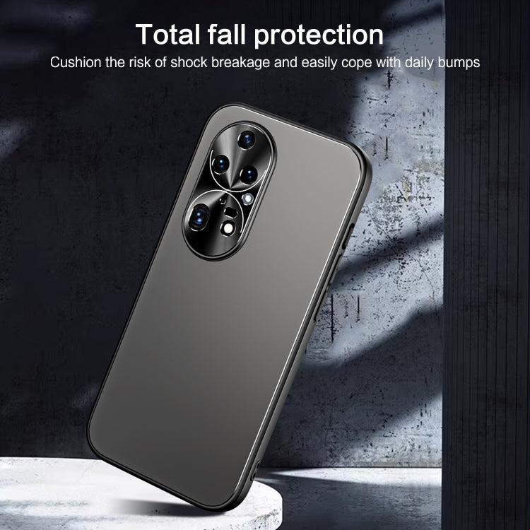 For Huawei P50 Pro R-JUST RJ-61 Electroplating Frosted TPU + PC Phone Case(Blue) - Huawei Cases by R-JUST | Online Shopping South Africa | PMC TechLife | Buy Now Pay Later Mobicred