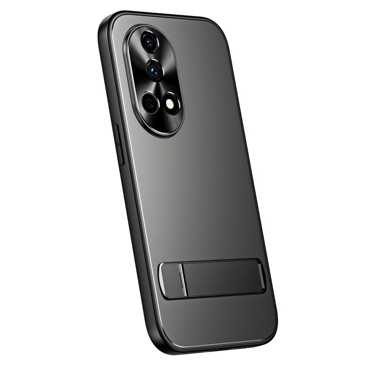 For Huawei nova 12 R-JUST RJ-61 Electroplating Frosted TPU + PC Phone Case with Holder(Grey) - Huawei Cases by R-JUST | Online Shopping South Africa | PMC TechLife | Buy Now Pay Later Mobicred