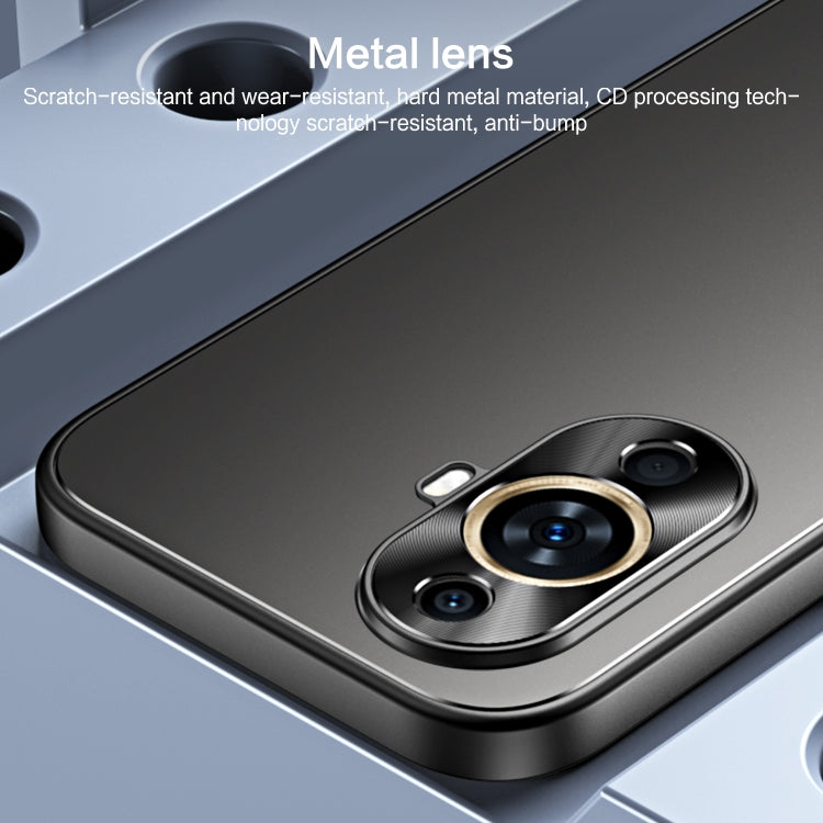 For Huawei nova 11 Pro R-JUST RJ-61 Electroplating Frosted TPU + PC Phone Case with Holder(Blue) - Huawei Cases by R-JUST | Online Shopping South Africa | PMC TechLife | Buy Now Pay Later Mobicred