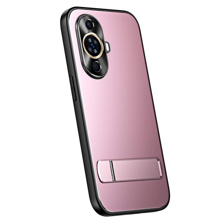 For Huawei nova 11 R-JUST RJ-61 Electroplating Frosted TPU + PC Phone Case with Holder(Pink) - Huawei Cases by R-JUST | Online Shopping South Africa | PMC TechLife