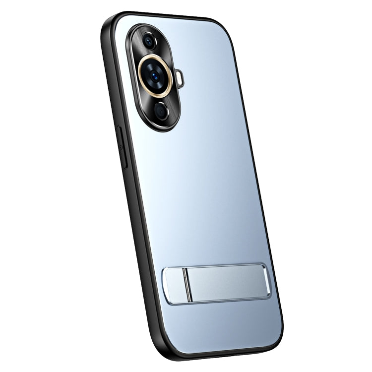 For Huawei nova 11 R-JUST RJ-61 Electroplating Frosted TPU + PC Phone Case with Holder(Blue) - Huawei Cases by R-JUST | Online Shopping South Africa | PMC TechLife | Buy Now Pay Later Mobicred