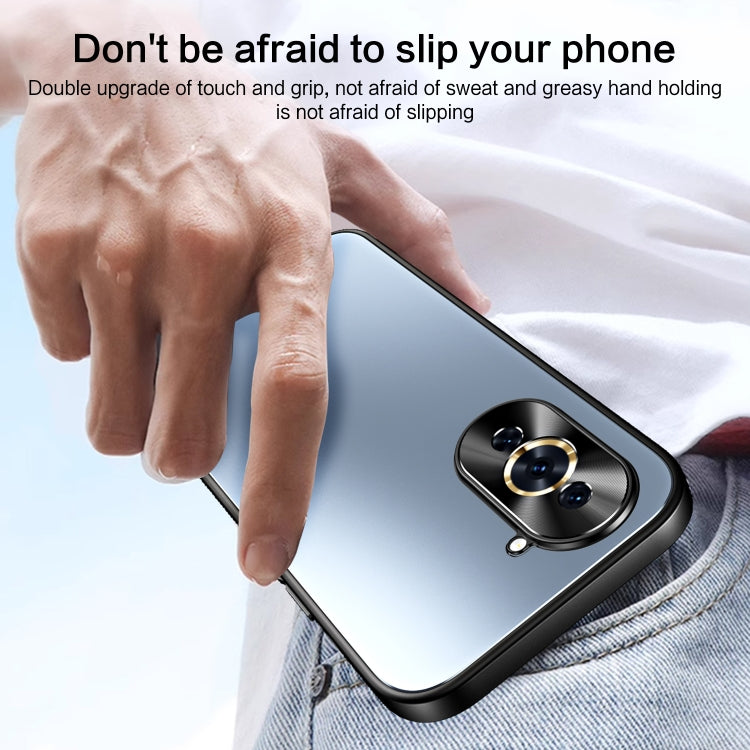 For Huawei nova 10 Pro R-JUST RJ-61 Electroplating Frosted TPU + PC Phone Case with Holder(Blue) - Huawei Cases by R-JUST | Online Shopping South Africa | PMC TechLife | Buy Now Pay Later Mobicred