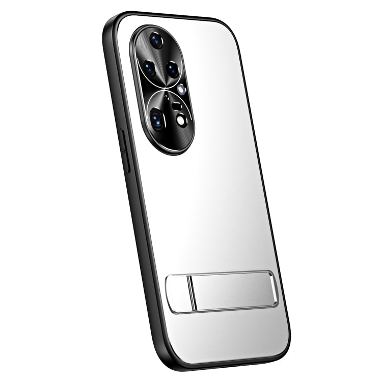 For Huawei P50 Pro R-JUST RJ-61 Electroplating Frosted TPU + PC Phone Case with Holder(Silver) - Huawei Cases by R-JUST | Online Shopping South Africa | PMC TechLife | Buy Now Pay Later Mobicred