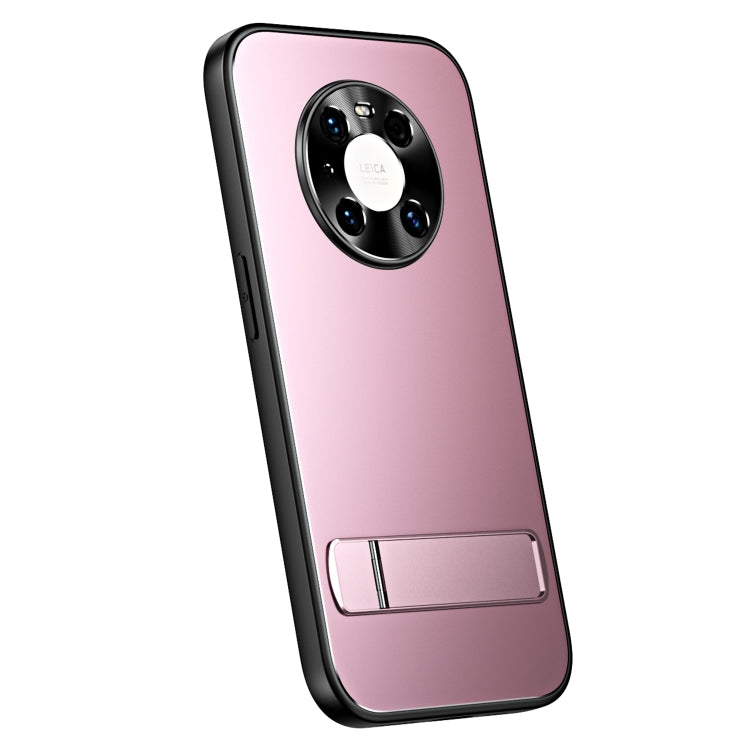 For Huawei Mate 40 Pro R-JUST RJ-61 Electroplating Frosted TPU + PC Phone Case with Holder(Pink) - Huawei Cases by R-JUST | Online Shopping South Africa | PMC TechLife