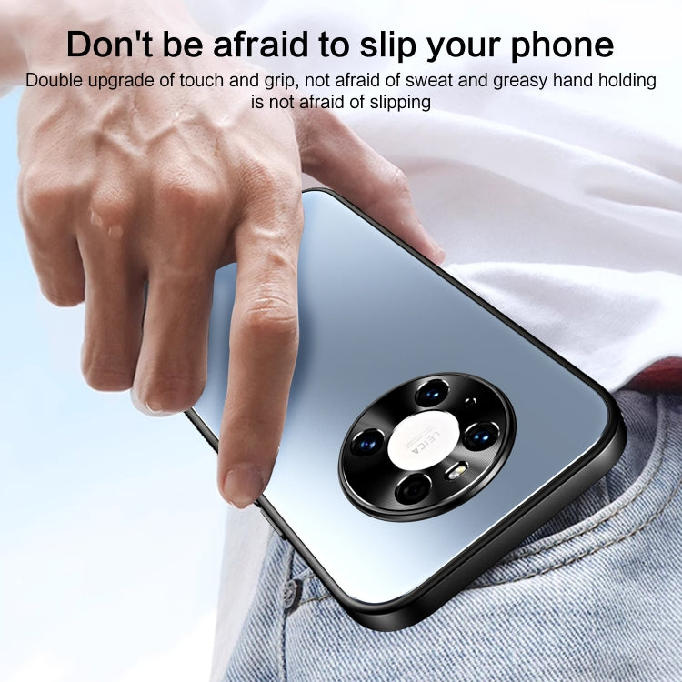 For Huawei Mate 40 Pro R-JUST RJ-61 Electroplating Frosted TPU + PC Phone Case with Holder(Blue) - Huawei Cases by R-JUST | Online Shopping South Africa | PMC TechLife