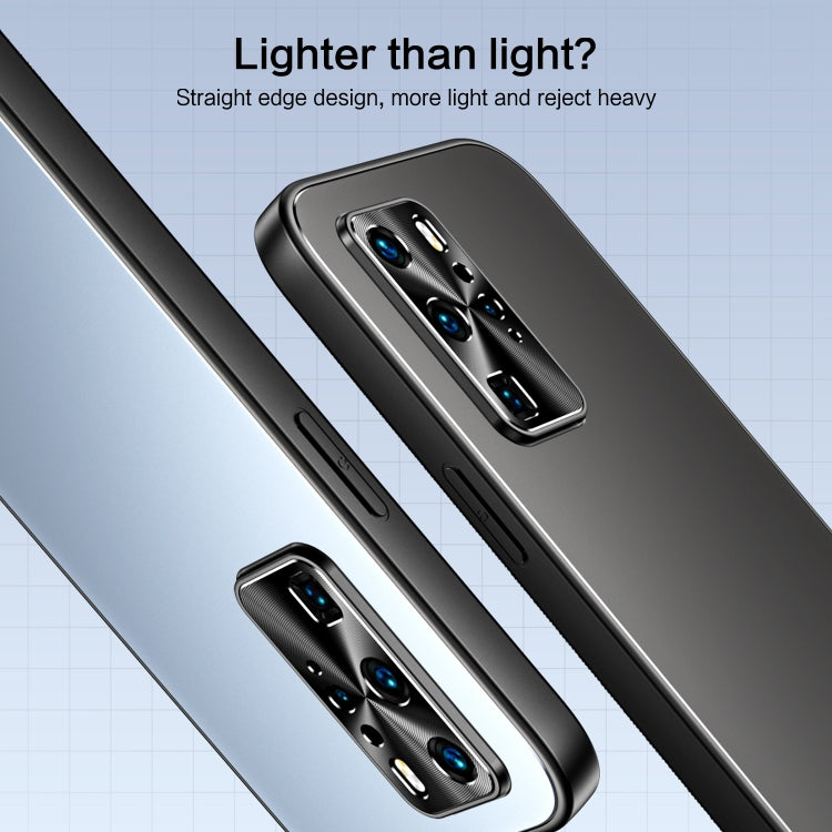 For Huawei P40 Pro R-JUST RJ-61 Electroplating Frosted TPU + PC Phone Case with Holder(Blue) - Huawei Cases by R-JUST | Online Shopping South Africa | PMC TechLife