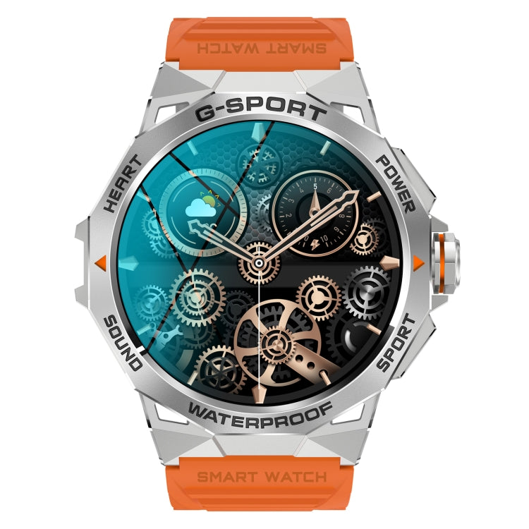 K62 1.43 inch AMOLED Round Screen Smart Watch Supports Bluetooth Calls(Silver Orange) - free shipping - PMC TechLife - Order now!