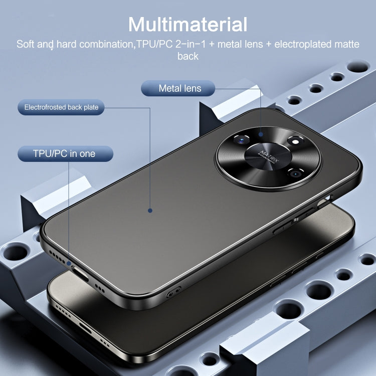 For Honor X50 R-JUST RJ-61 Electroplating Frosted TPU + PC Phone Case(Blue) - Honor Cases by R-JUST | Online Shopping South Africa | PMC TechLife