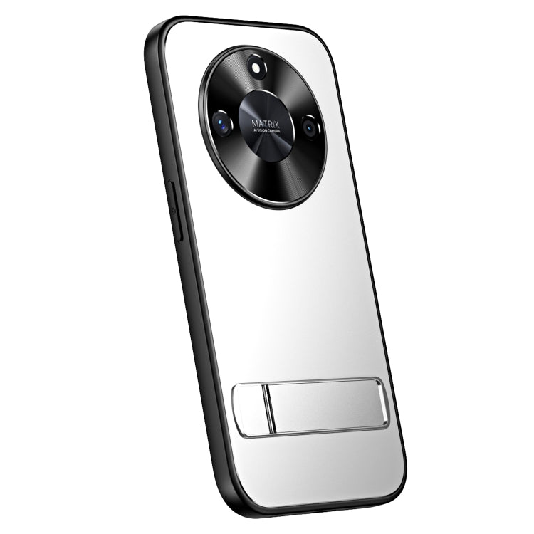 For Honor X50 R-JUST RJ-61 Electroplating Frosted TPU + PC Phone Case with Holder(Silver) - Honor Cases by R-JUST | Online Shopping South Africa | PMC TechLife | Buy Now Pay Later Mobicred