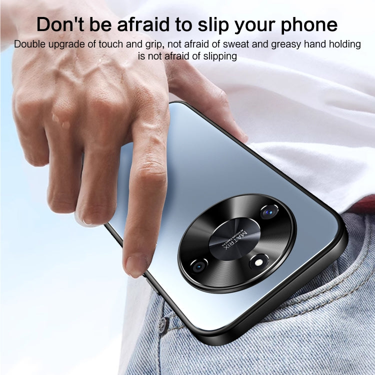 For Honor X50 R-JUST RJ-61 Electroplating Frosted TPU + PC Phone Case with Holder(Silver) - Honor Cases by R-JUST | Online Shopping South Africa | PMC TechLife | Buy Now Pay Later Mobicred