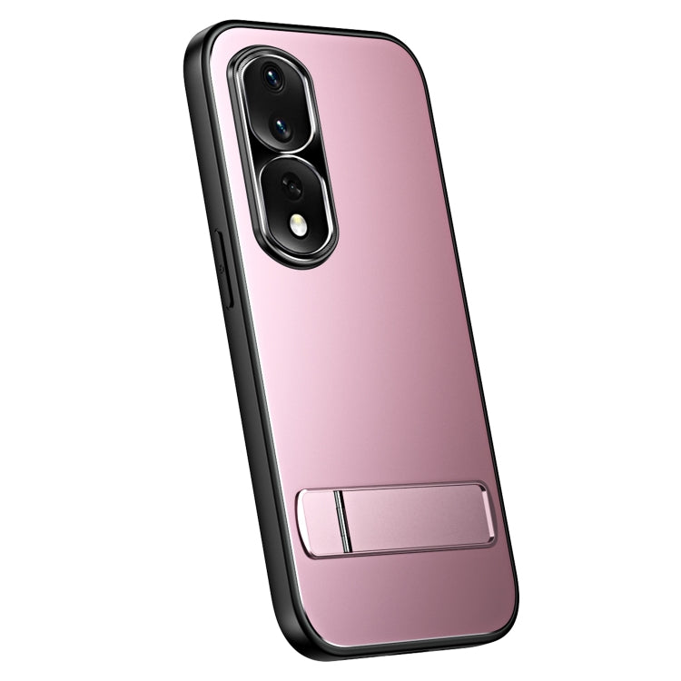 For Honor 80 Pro R-JUST RJ-61 Electroplating Frosted TPU + PC Phone Case with Holder(Pink) - Honor Cases by R-JUST | Online Shopping South Africa | PMC TechLife