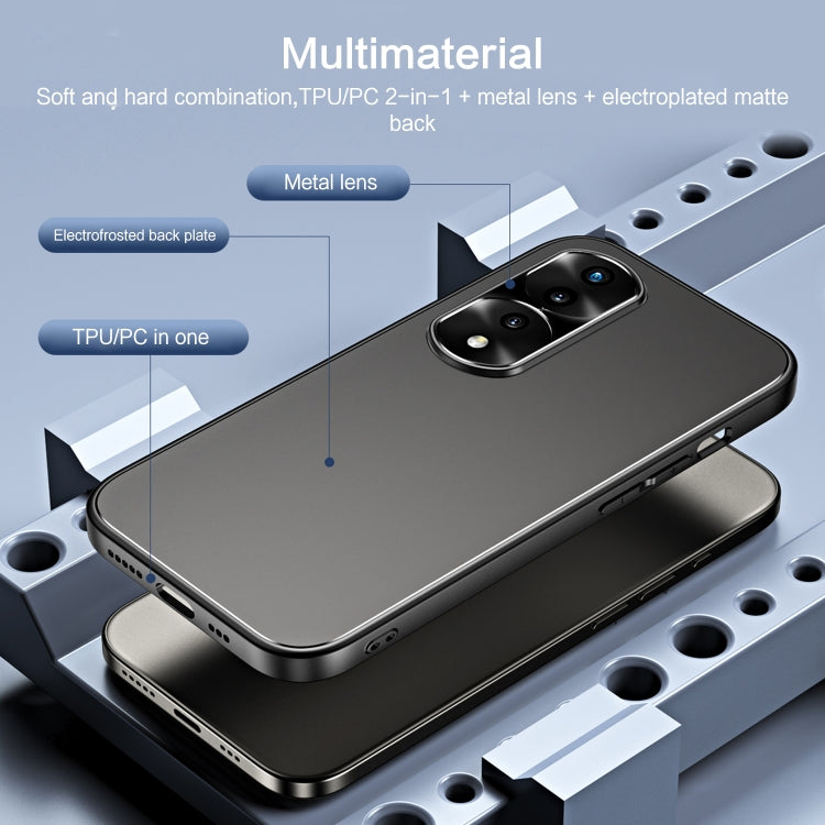 For Honor 70 Pro R-JUST RJ-61 Electroplating Frosted TPU + PC Phone Case with Holder(Grey) - Honor Cases by R-JUST | Online Shopping South Africa | PMC TechLife