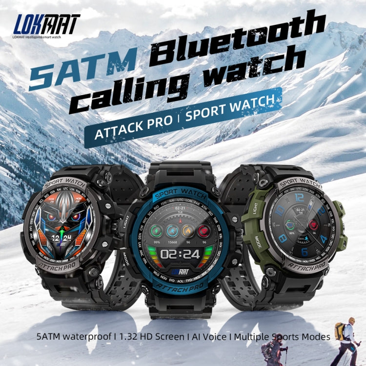 LOKMAT ATTACK Pro 1.39 inch BT5.1 Smart Sport Watch, Support Bluetooth Call / Sleep / Heart Rate / Blood Pressure Health Monitor(Silver Black) - free shipping - PMC TechLife - Order now!