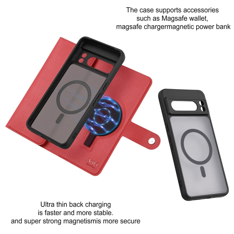 For Google Pixel 8 Pro ViLi GHA Series Shockproof MagSafe RFID Leather Attraction Horizontal Flip Phone Case(Red) - free shipping - PMC TechLife - Order now!
