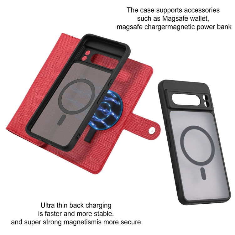 For Google Pixel 8 Pro ViLi GHB Series MagSafe Magnetic Zipper Leather Phone Case(Red) - free shipping - PMC Jewellery - Order now!
