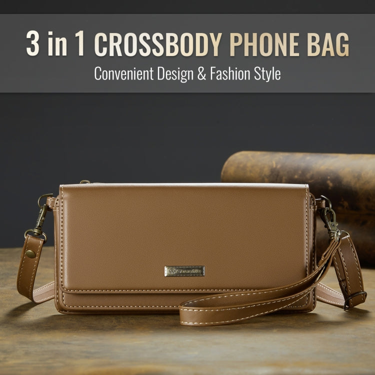 CaseMe Me30 Multi Functional Diagonal Cross Bag Phone Case(Brown) - free shipping - PMC Jewellery - Order now!