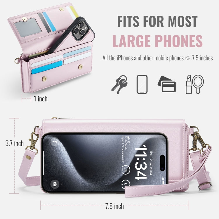 CaseMe Me30 Multi Functional Diagonal Cross Bag Phone Case(Pink) - free shipping - PMC Jewellery - Order now!