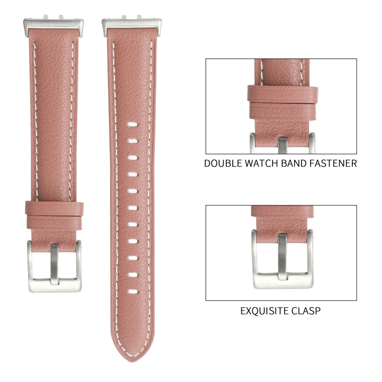 For Samsung Galaxy Fit 3 Pointed Tail Genuine Leather Watch Band(Yellow Brown) - Watch Bands by PMC TechLife | Online Shopping South Africa | PMC TechLife | Buy Now Pay Later Mobicred