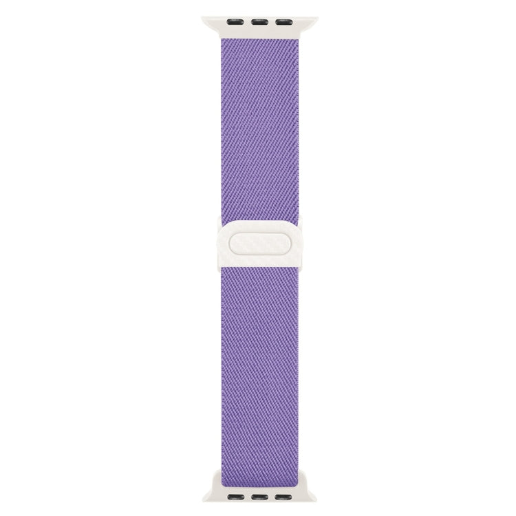 For Apple Watch SE 2023 40mm Carbon Fiber Texture Snap Buckle Nylon Watch Band(Purple) - free shipping - PMC TechLife - Order now!