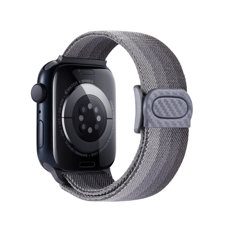 For Apple Watch Ultra 2 49mm Carbon Fiber Texture Snap Buckle Nylon Watch Band(Gradient Grey) - free shipping - PMC TechLife - Order now!