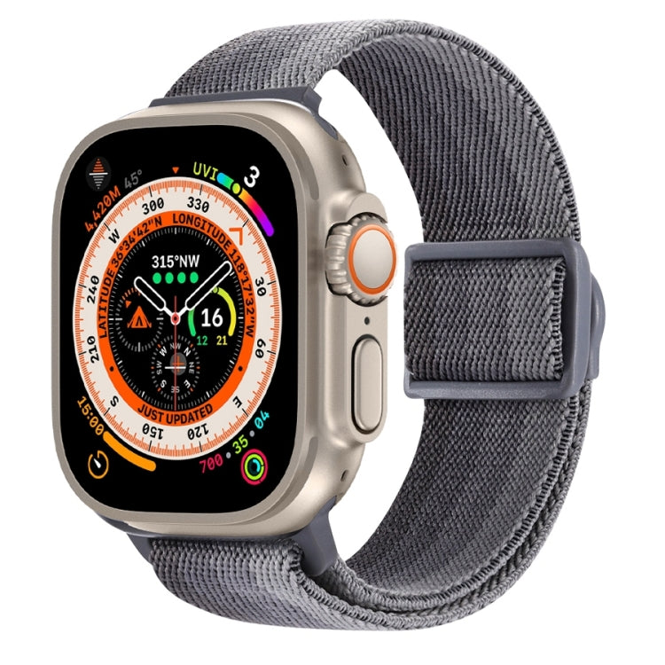 For Apple Watch Ultra 2 49mm Carbon Fiber Texture Snap Buckle Nylon Watch Band(Gradient Grey) - free shipping - PMC TechLife - Order now!