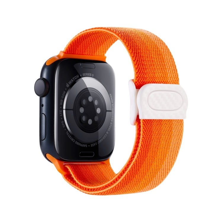 For Apple Watch Series 5 40mm Carbon Fiber Texture Snap Buckle Nylon Watch Band(Gradient Orange) - free shipping - PMC TechLife - Order now!