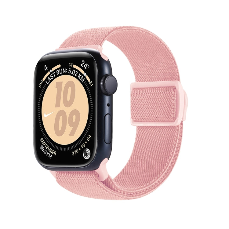 For Apple Watch Series 3 42mm Carbon Fiber Texture Snap Buckle Nylon Watch Band(Pink) - Watch Bands by PMC TechLife | Online Shopping South Africa | PMC TechLife | Buy Now Pay Later Mobicred