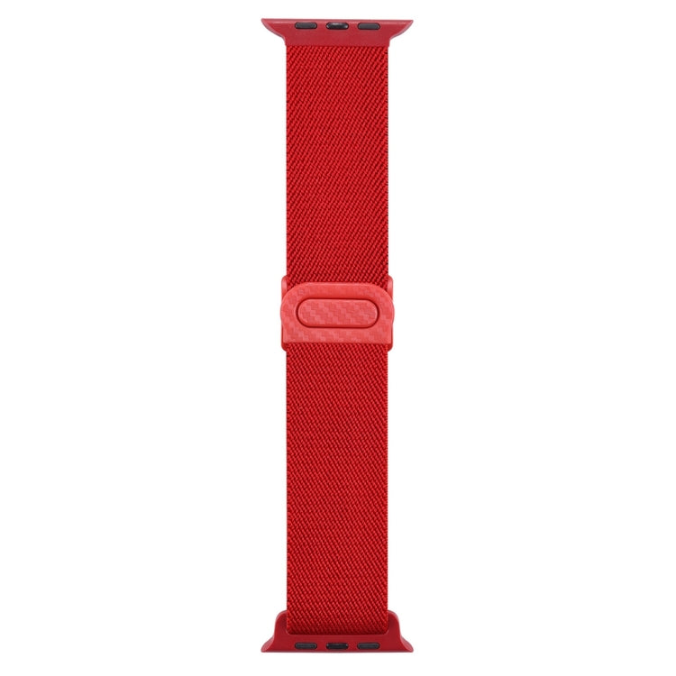 For Apple Watch 38mm Carbon Fiber Texture Snap Buckle Nylon Watch Band(Red) - free shipping - PMC TechLife - Order now!