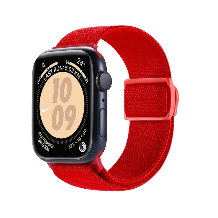 For Apple Watch 38mm Carbon Fiber Texture Snap Buckle Nylon Watch Band(Red) - free shipping - PMC TechLife - Order now!