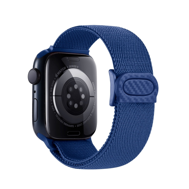 For Apple Watch 38mm Carbon Fiber Texture Snap Buckle Nylon Watch Band(Blue) - Watch Bands by PMC TechLife | Online Shopping South Africa | PMC TechLife | Buy Now Pay Later Mobicred