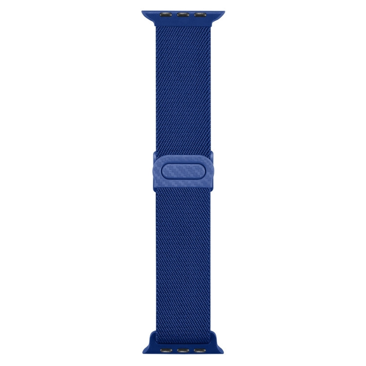 For Apple Watch 38mm Carbon Fiber Texture Snap Buckle Nylon Watch Band(Blue) - Watch Bands by PMC TechLife | Online Shopping South Africa | PMC TechLife | Buy Now Pay Later Mobicred