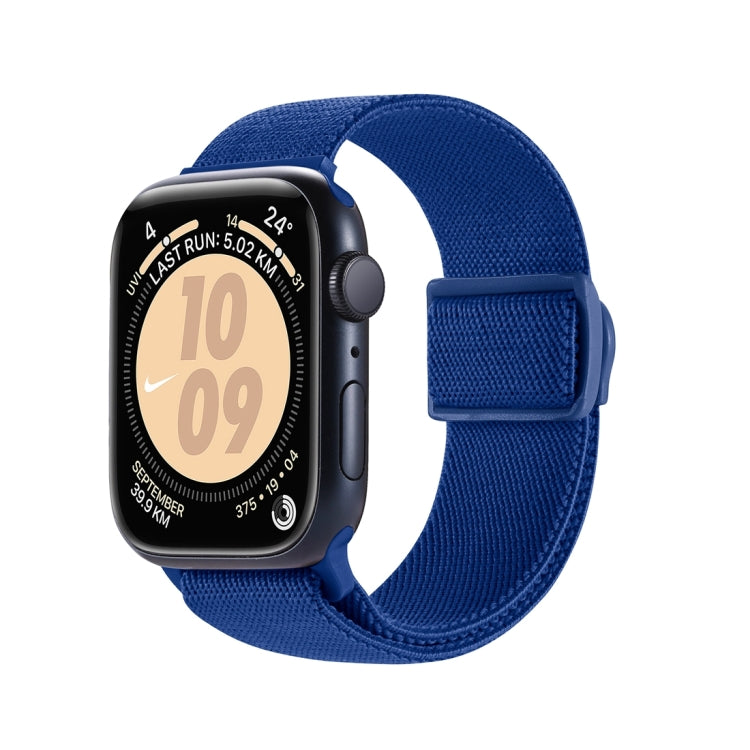 For Apple Watch 38mm Carbon Fiber Texture Snap Buckle Nylon Watch Band(Blue) - Watch Bands by PMC TechLife | Online Shopping South Africa | PMC TechLife | Buy Now Pay Later Mobicred
