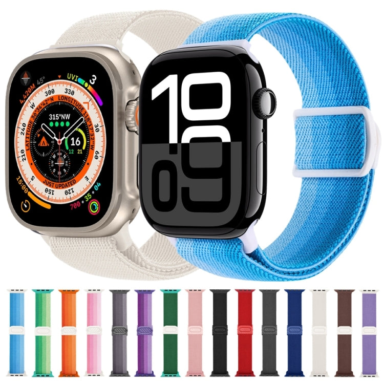 For Apple Watch Ultra 49mm Carbon Fiber Texture Snap Buckle Nylon Watch Band(Smoke Purple) - free shipping - PMC Jewellery - Order now!