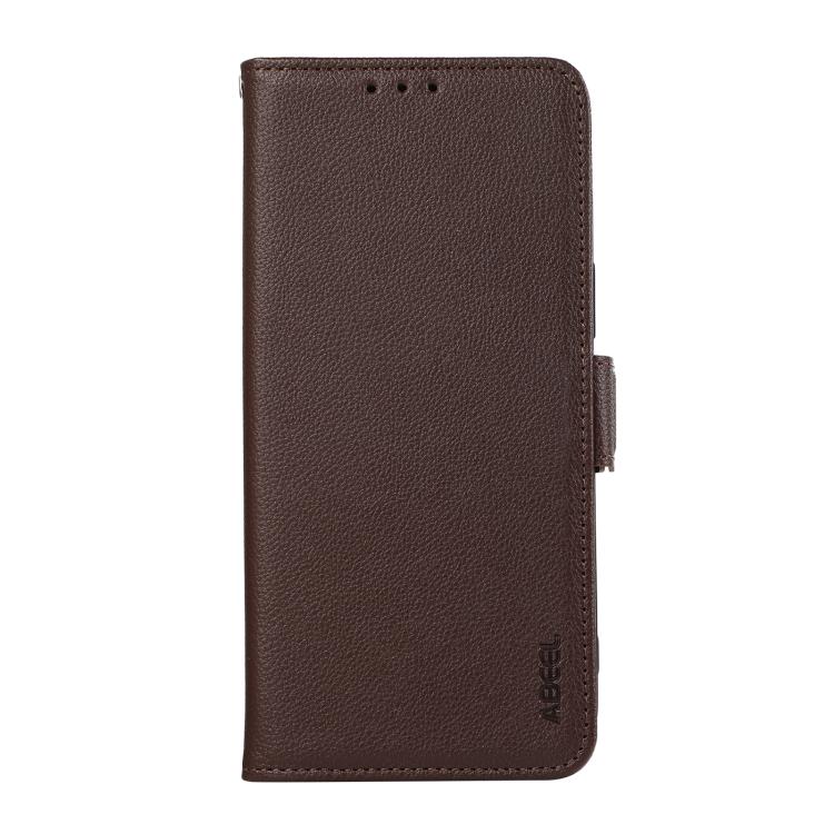 For iPhone 17 Air ABEEL Side-Magnetic Litchi Pattern Leather RFID Phone Case(Brown) - free shipping - PMc TechLife - Order now!