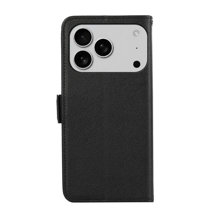For iPhone 17 Pro Max ABEEL Side-Magnetic Litchi Pattern Leather RFID Phone Case(Black) - free shipping - PMc TechLife - Order now!