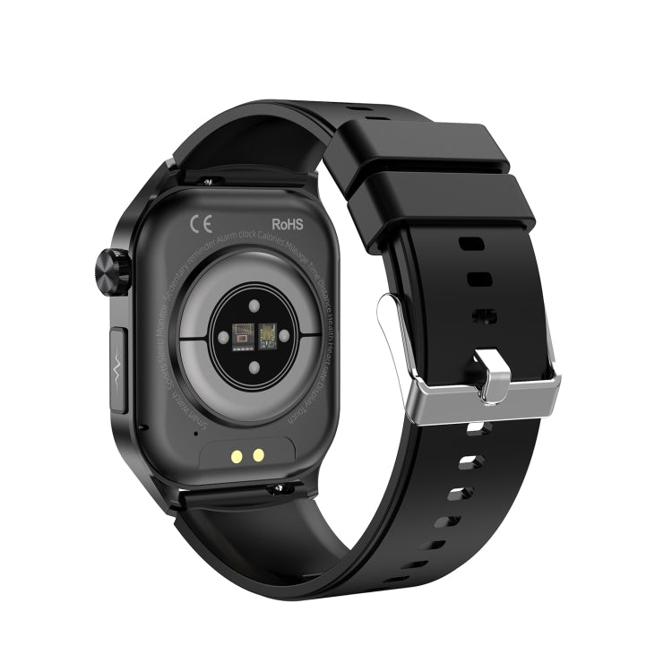 ET580 2.04 inch AMOLED Screen Sports Smart Watch Support Bluetooth Call /  ECG Function(Black Leather Band) - Smart Watches by PMC TechLife | Online Shopping South Africa | PMC TechLife | Buy Now Pay Later Mobicred