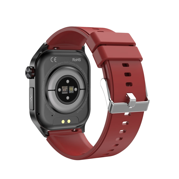 ET580 2.04 inch AMOLED Screen Sports Smart Watch Support Bluethooth Call /  ECG Function(Red Silicone Band) - Smart Watches by PMC TechLife | Online Shopping South Africa | PMC TechLife